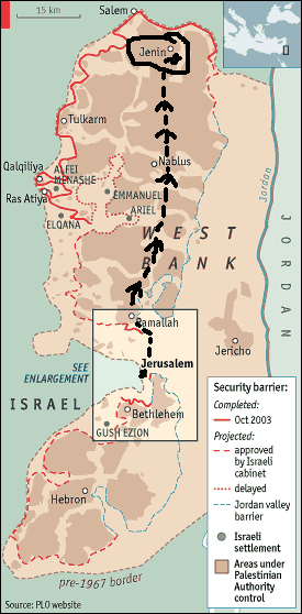 Palestinian west bank map