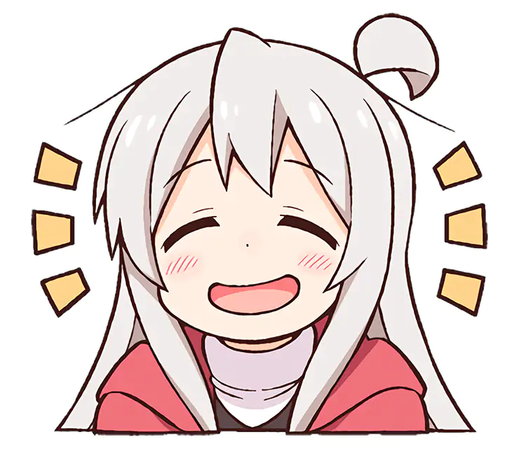 Mahiro is smiling gleefully