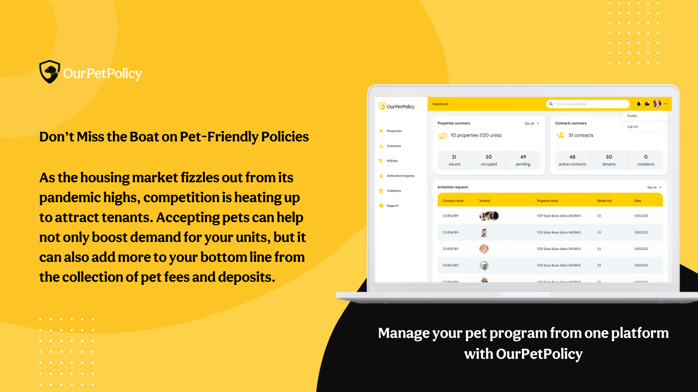 Manage pet program with OurPetPolicy