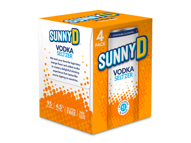 A four pack of SunnyD Vodka Seltzer