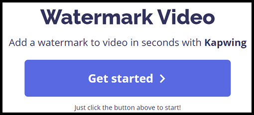 Clicking on Get Started