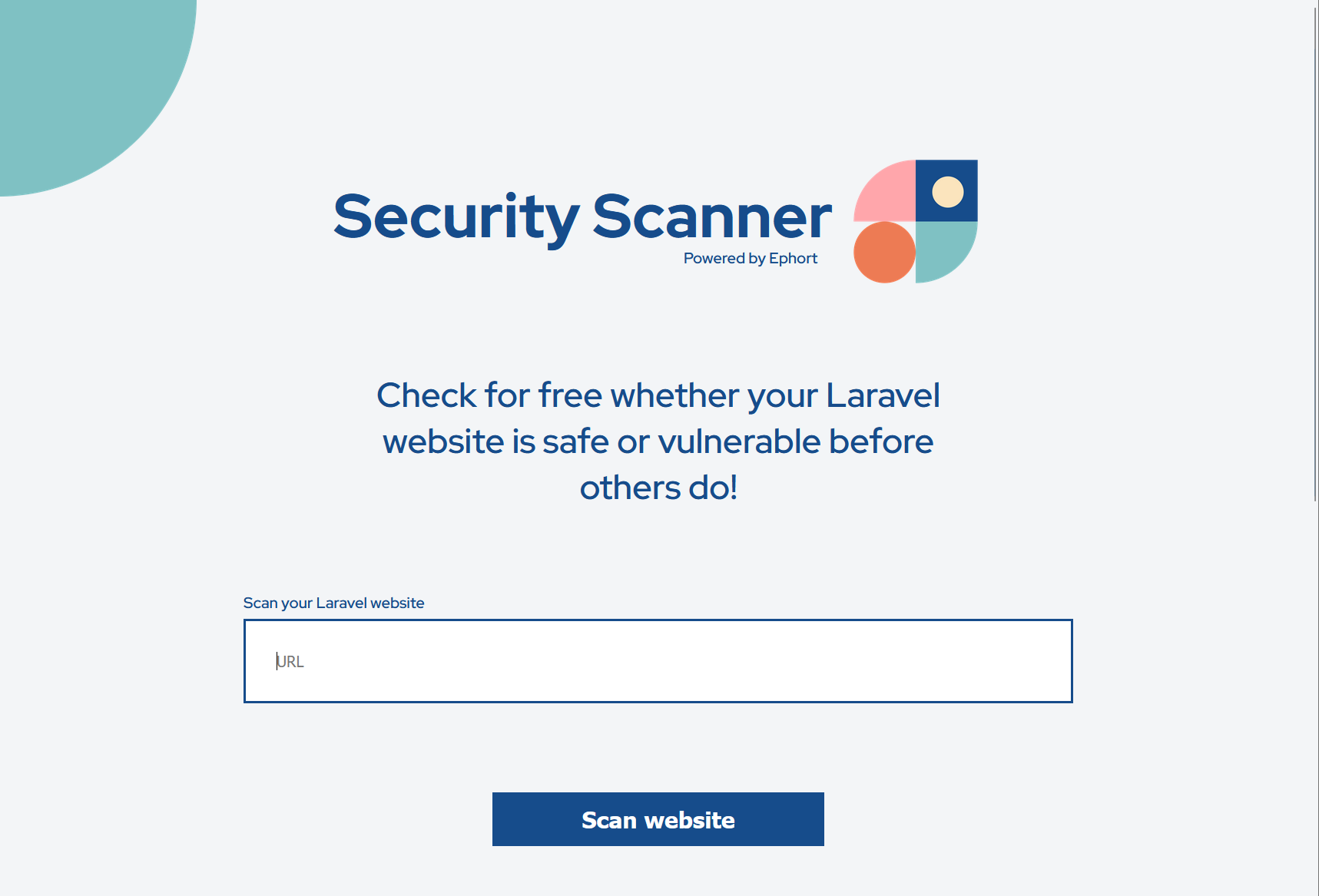 Security Scanner for Laravel - scanning form