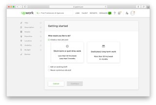 posting a job on upwork