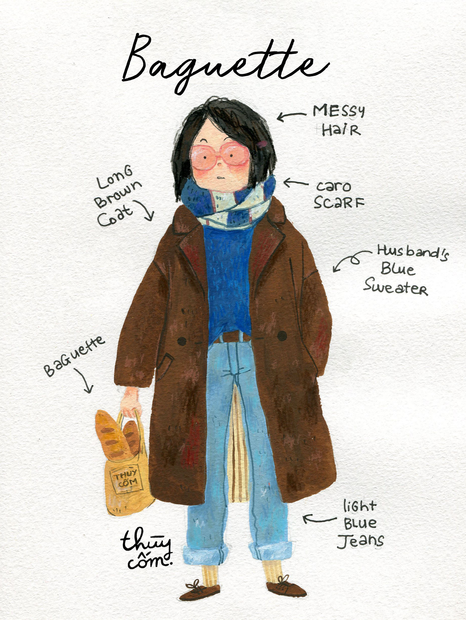 Some of my ootd | gouache and colored pencils
