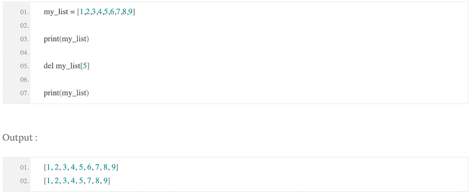 python-program-to-remove-an-element-from-a-list-using-del-statement-codevscolor