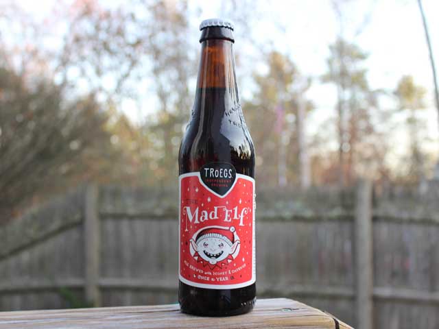 Mad Elf, an 11% ABV ale brewed with honey & cherries by Tröegs Brewing Company