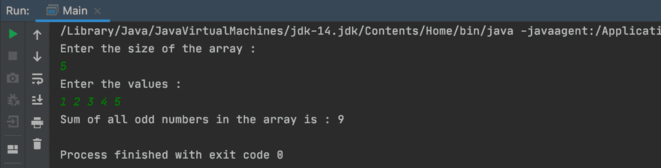 Java program to find the sum of all odd numbers in an array - CodeVsColor