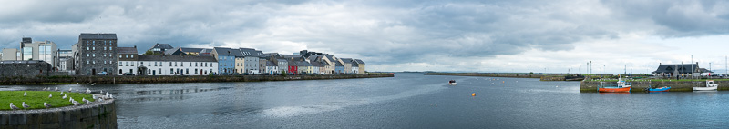 Panorama of the River Corrib as it meets the Atlantic Ocean, Galway, Ireland