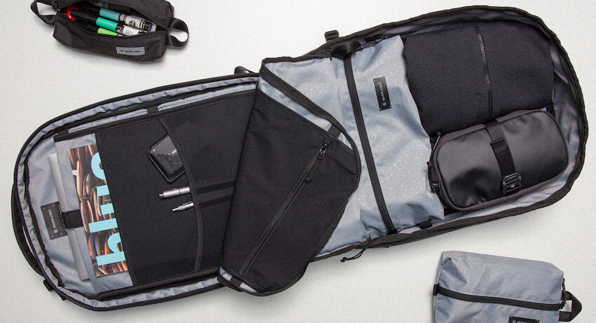 open clamshell backpack