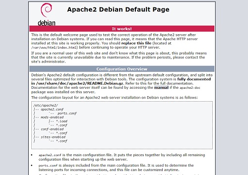 Page d'accueil d'Apache