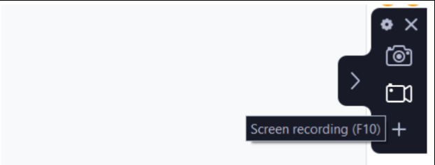 Side taskbar of Movavi Screen Recorder