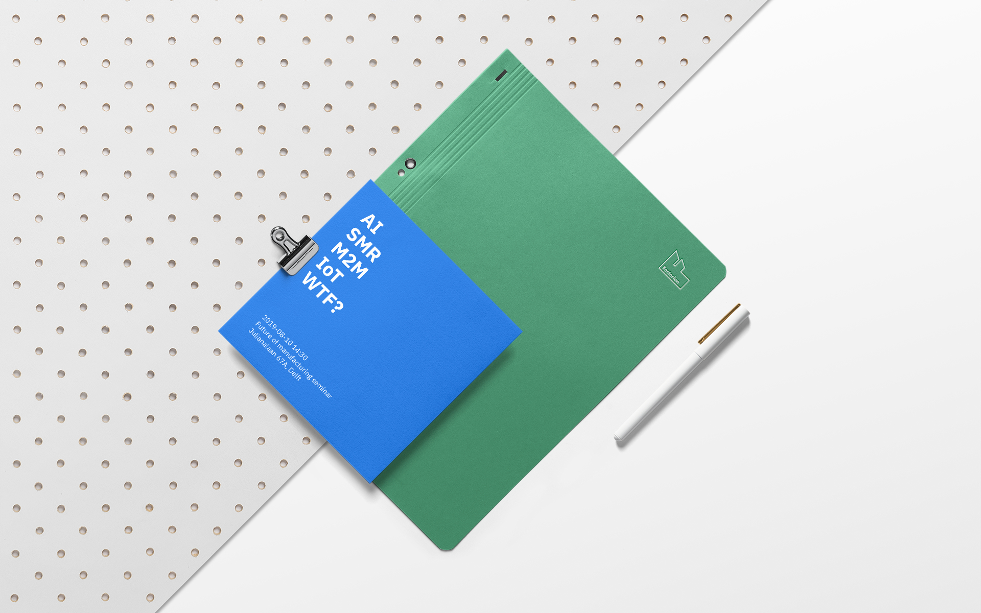 Factorion branding print ephemera