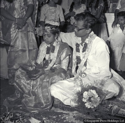 Indian wedding at a Hindu temple, 1961