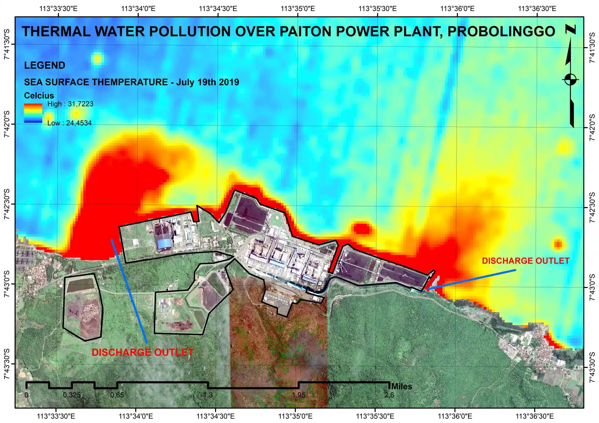 Sea Surface Temperature in Coal Power Plant Surrounding Water Observed by Landsat 8