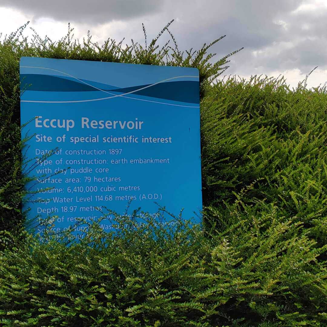 Eccup Reservoir sign