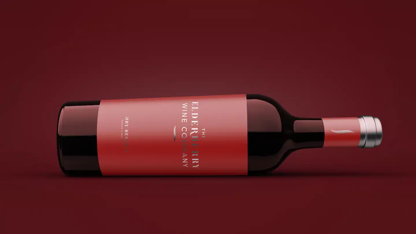 A bottle of elderberry red