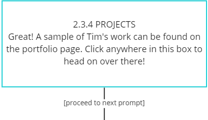 Flowchart node with link to Projects page