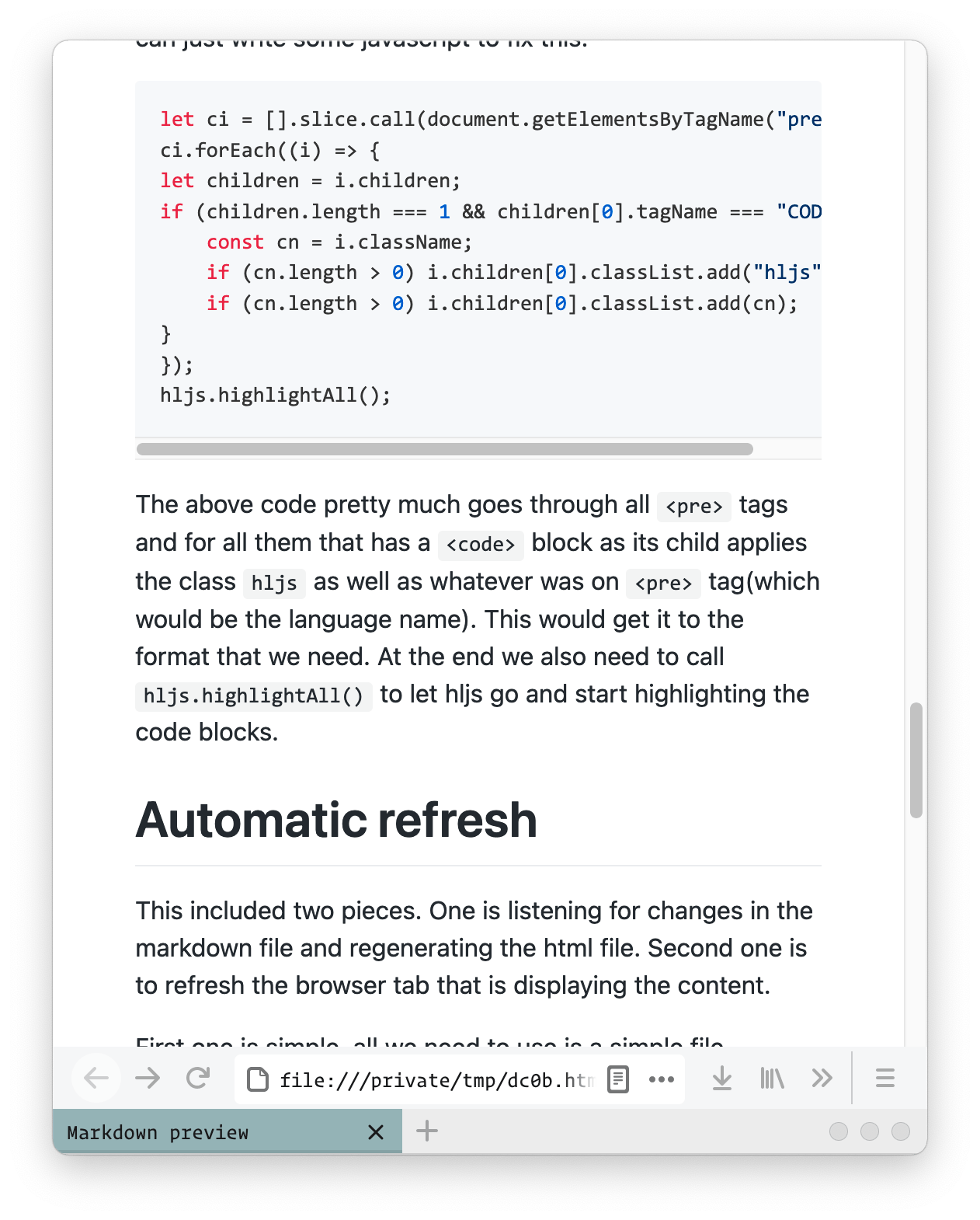 Screenshot with syntax highlight