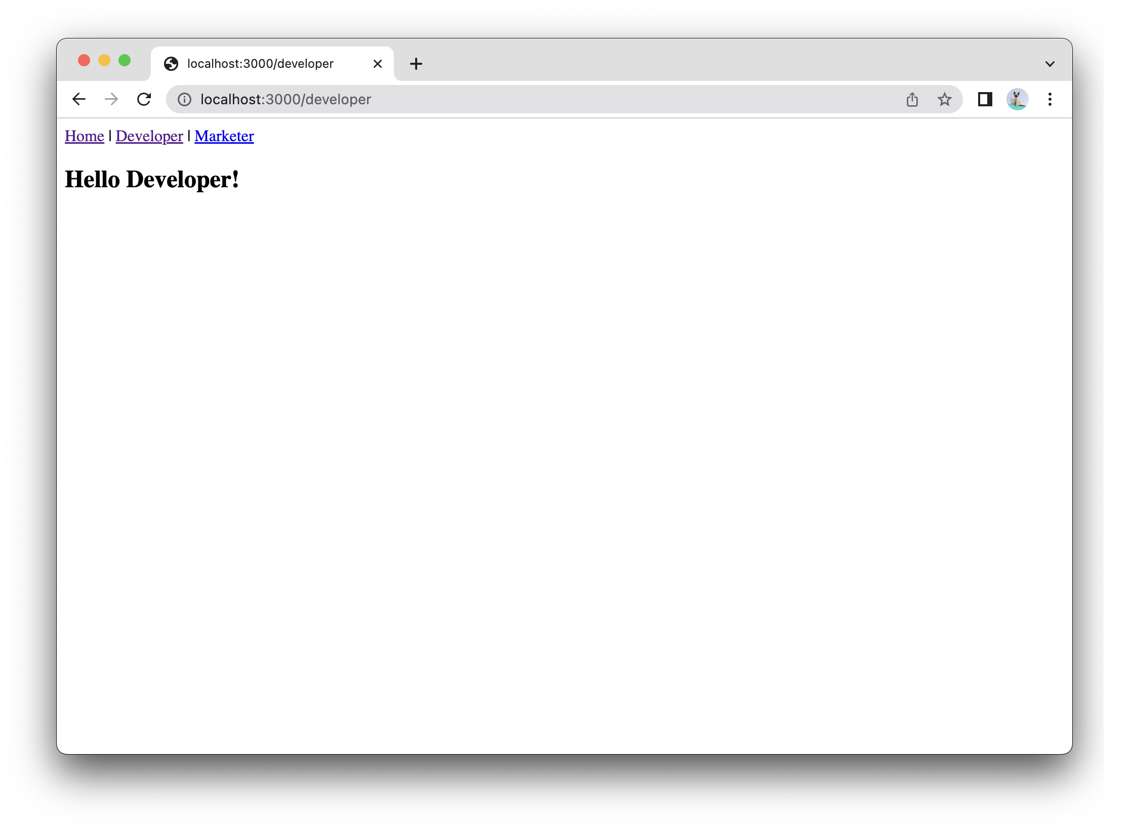 Page with navigation