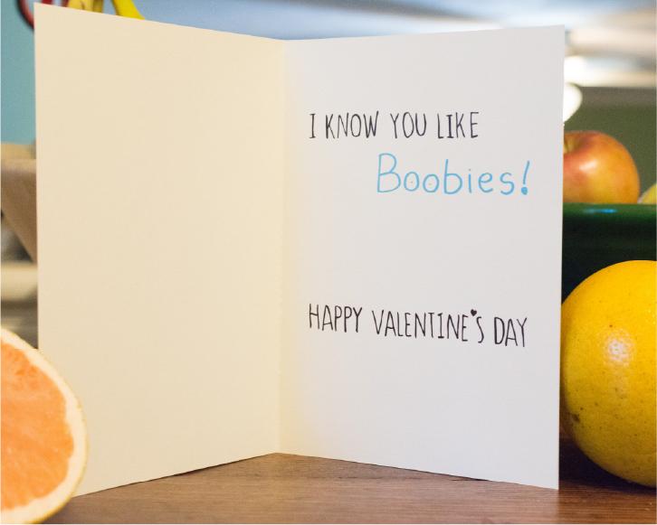 Boobie A7 Valentines Day Card Back