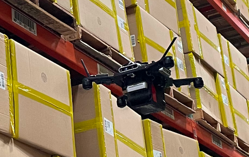 corvus one warehouse inventory drone flying