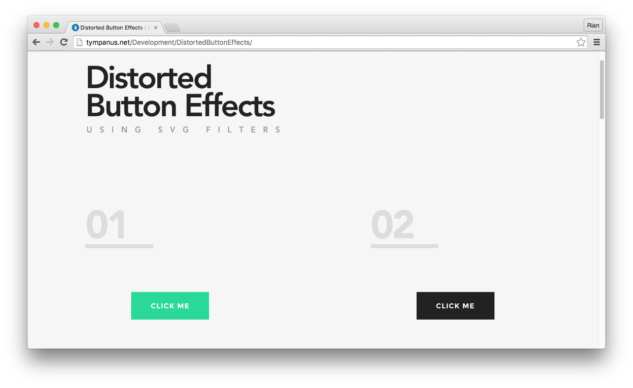 Codrops distorted button effect