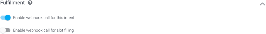 Turning on webhooks for a Dialogflow intent