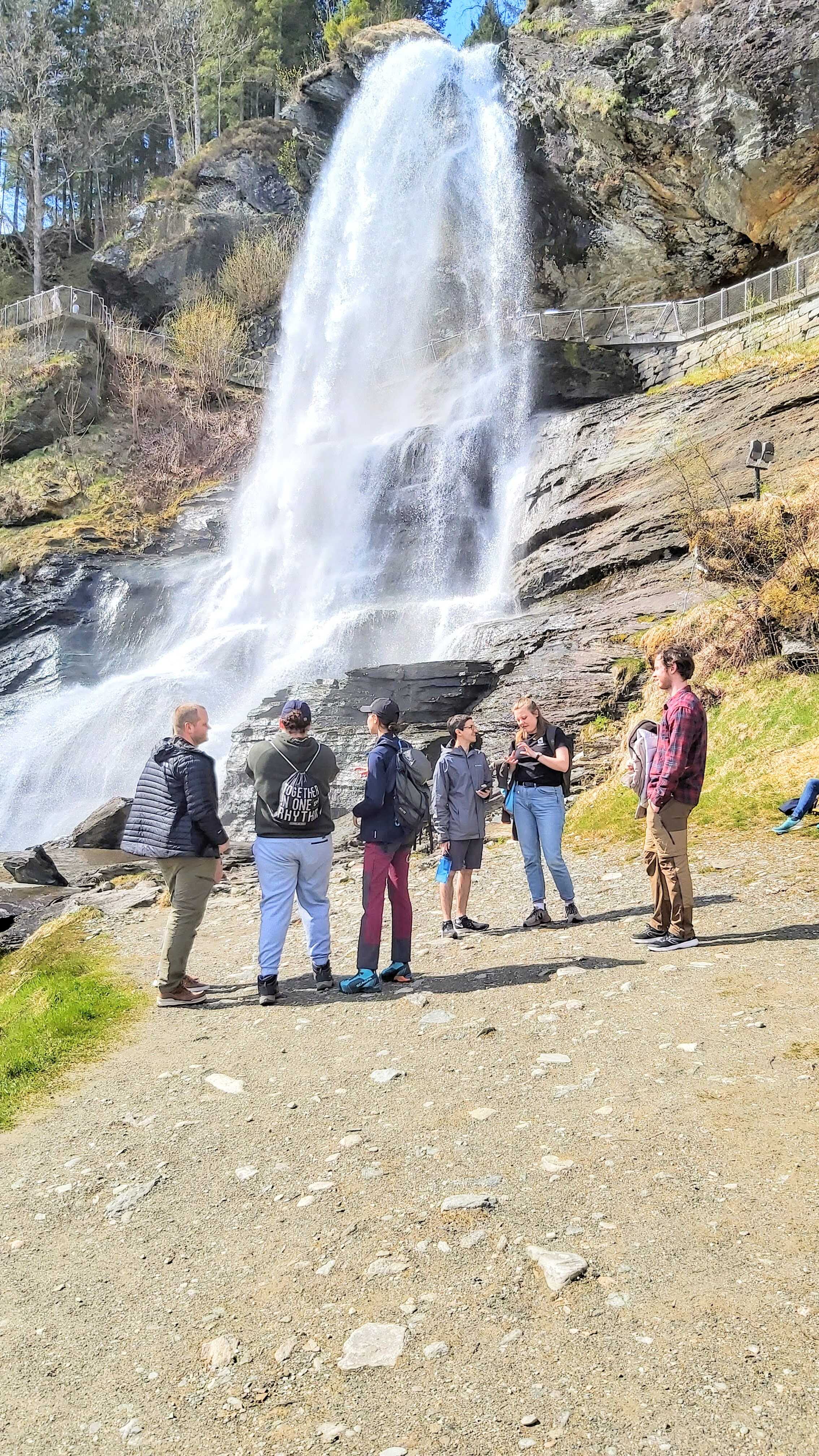 At the Steinsdalsfossen waterfall