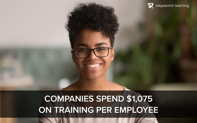 Companies spend $1,075 on training per employee