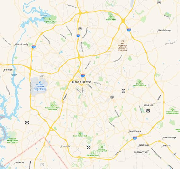 Map of Charlotte