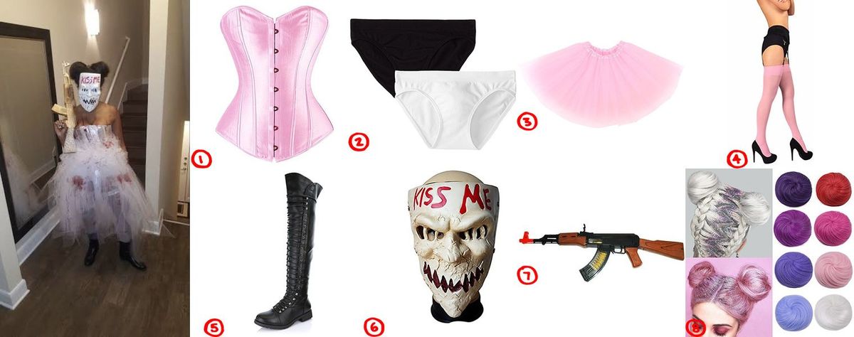 Dress Like The Purge Kiss Me Candy Girl Costume For Cosplay And Halloween