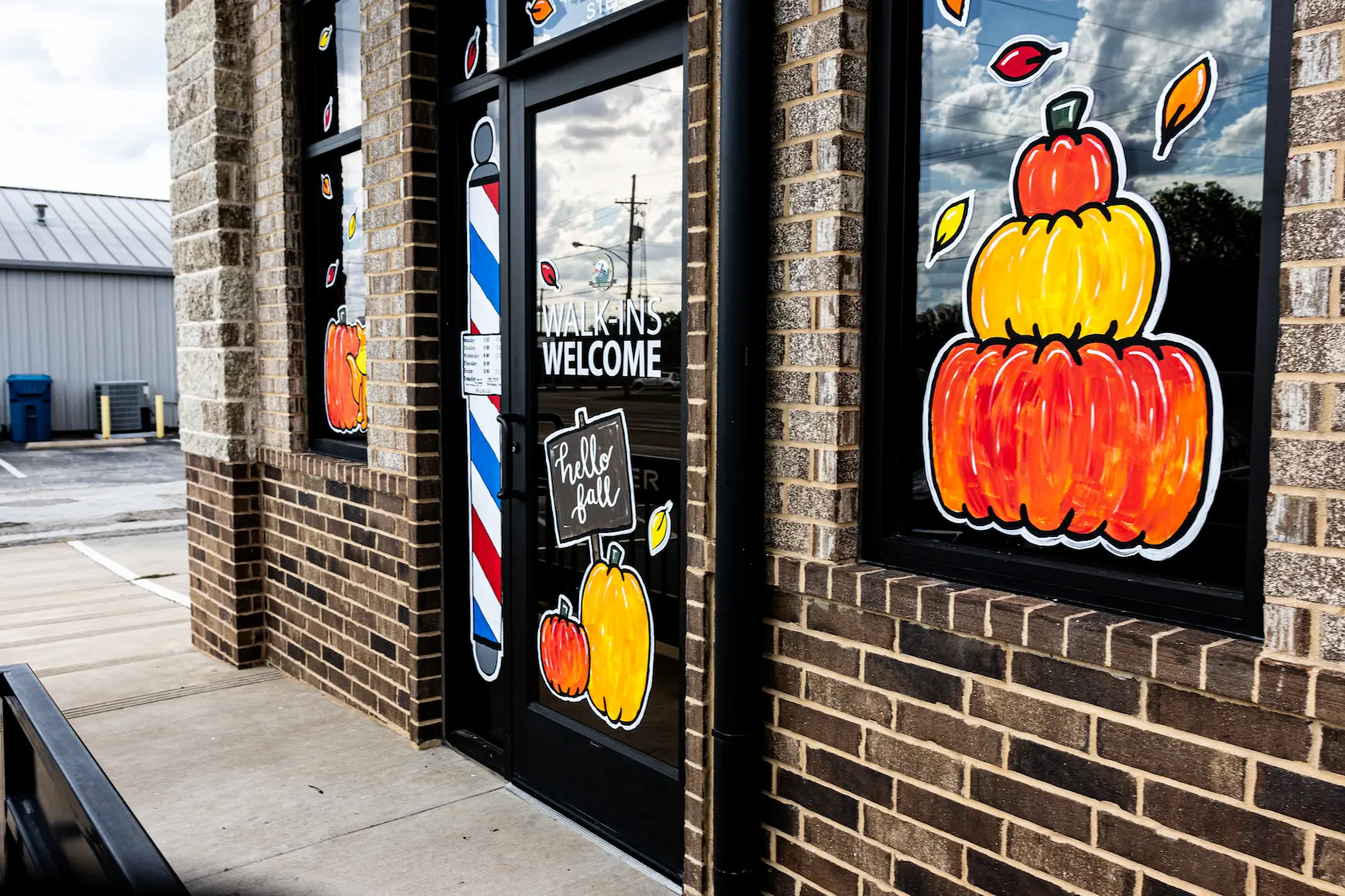 storefront decorated for halloween