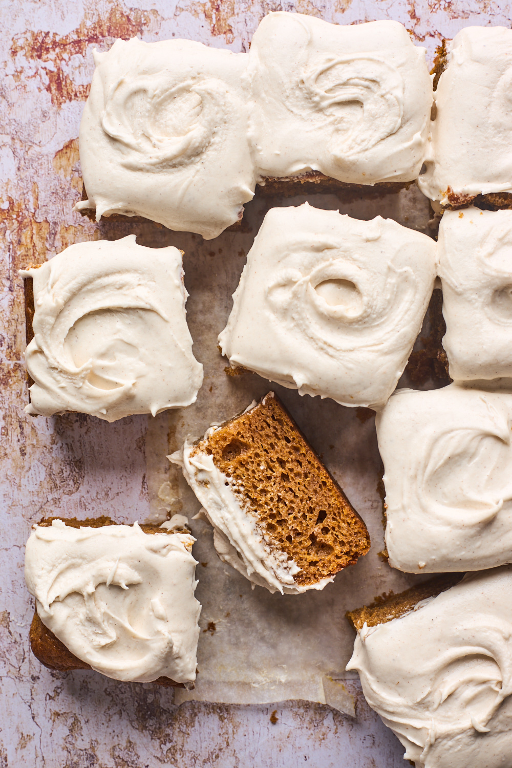Pumpkin Sheet Cake With Cinnamon Cream Cheese Frosting
