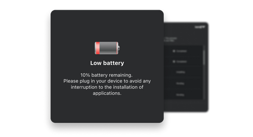 Low battery message