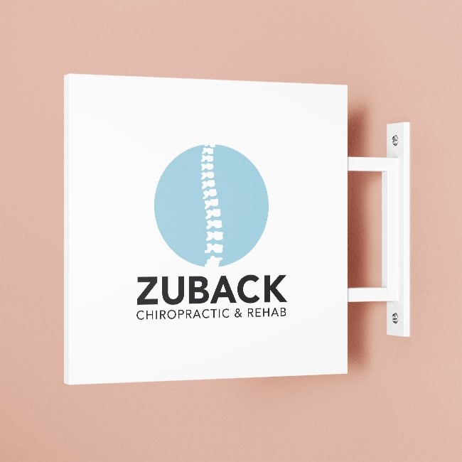 mockup design of zuback chiropractic's sign