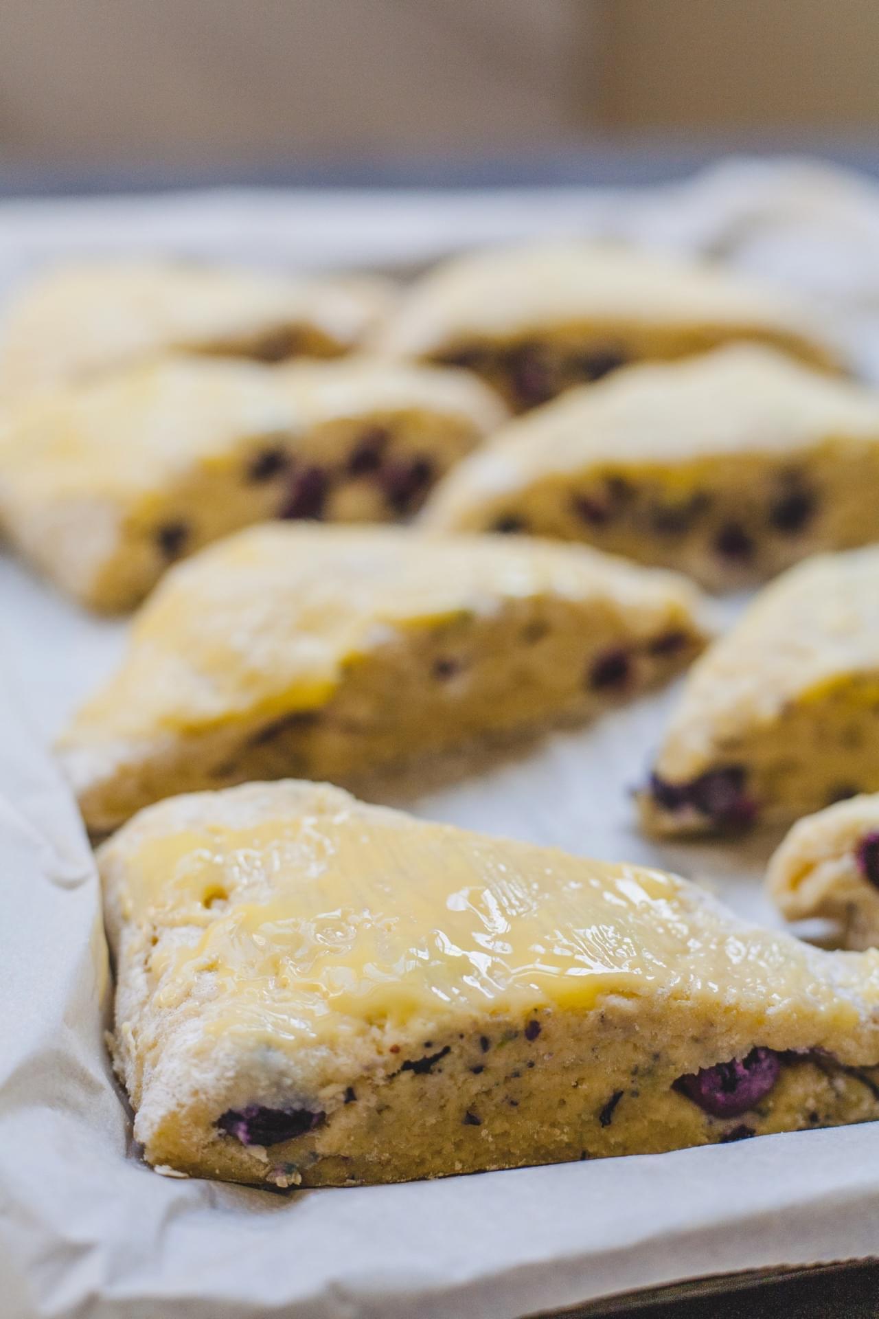 Blueberry Scones With A Thyme Glaze