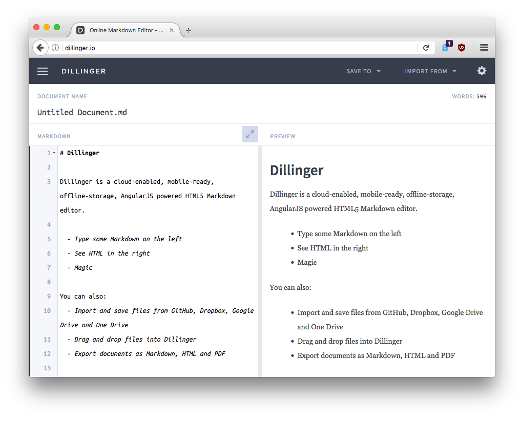 markdown web editor