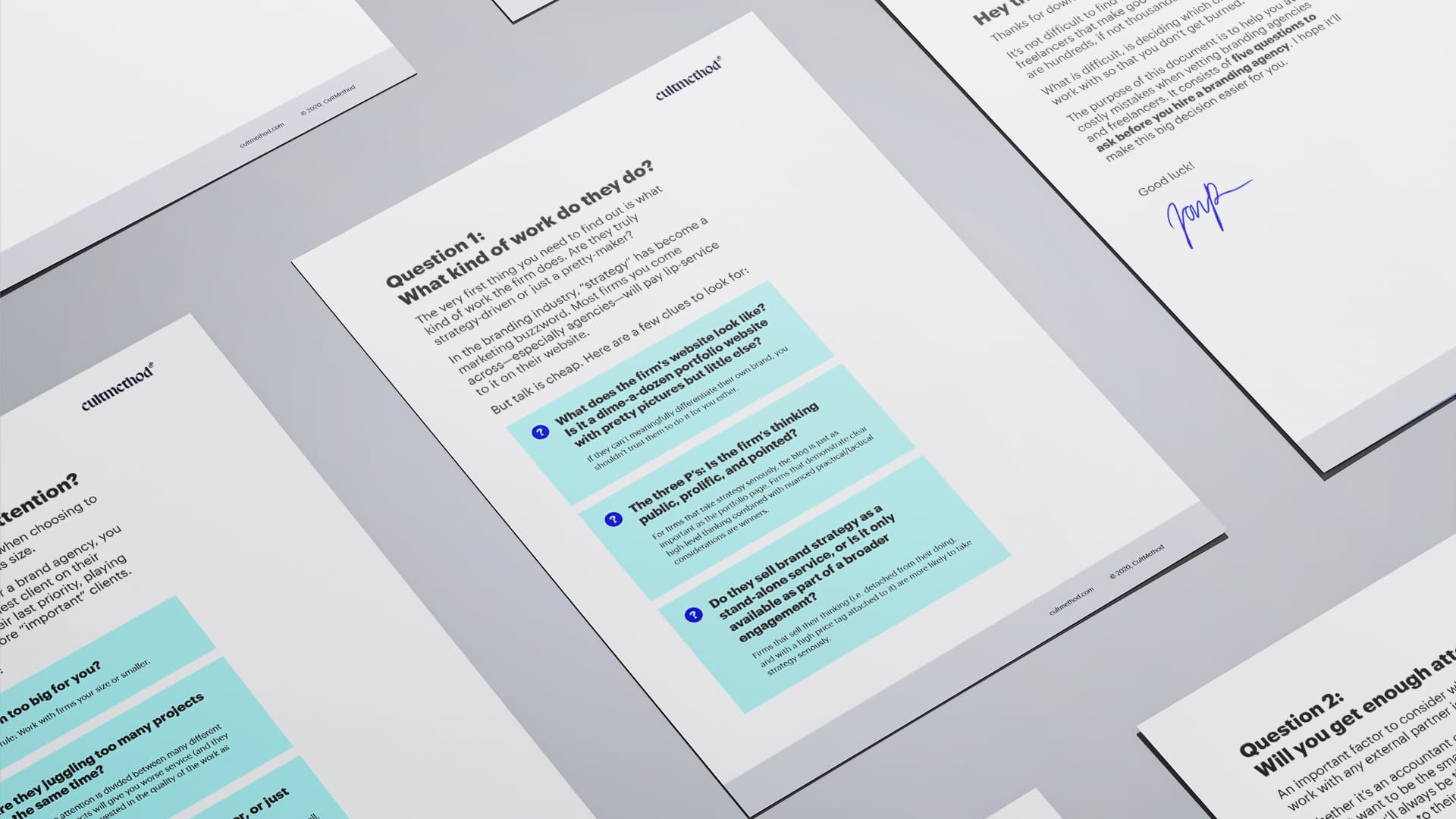 Checklist of questions to ask before you hire an agency (contents)