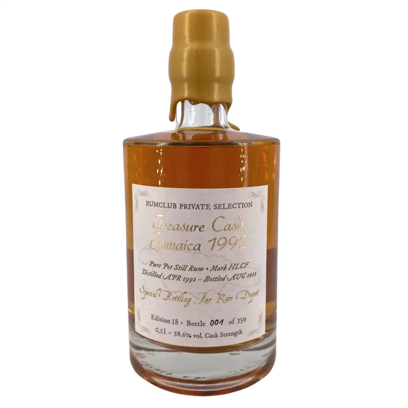 Image of the front of the bottle of the rum Rumclub Private Selection Ed. 18 Treasure Cask Jamaica HLCF