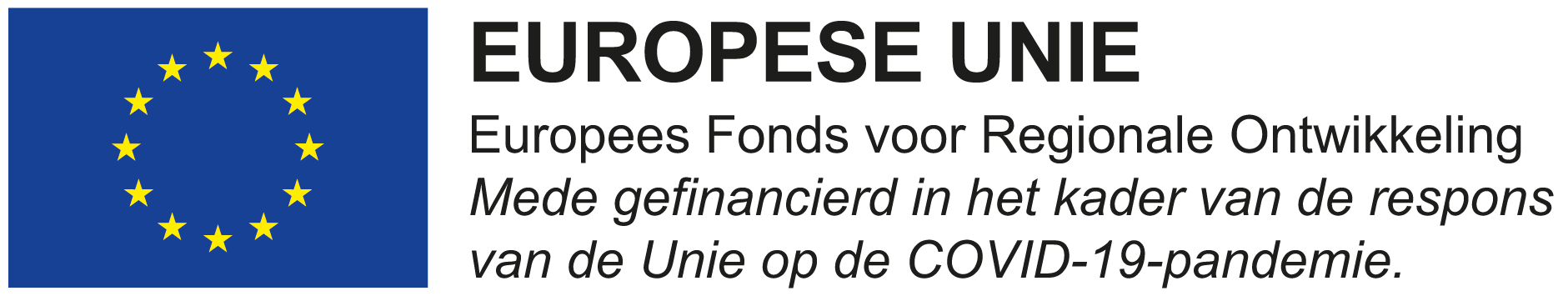 Europees Fonds voor Regionale Ontwikkeling mede gefinancierd in het kader van de respons van de Unie op de COVID-19-pandemie