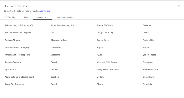 Select Google Drive on the list of connectors