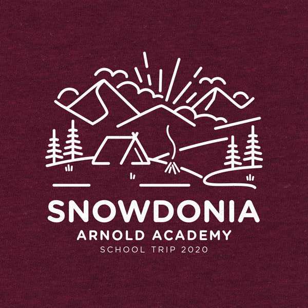 School trip hoodie design an illustrated outdoors scene