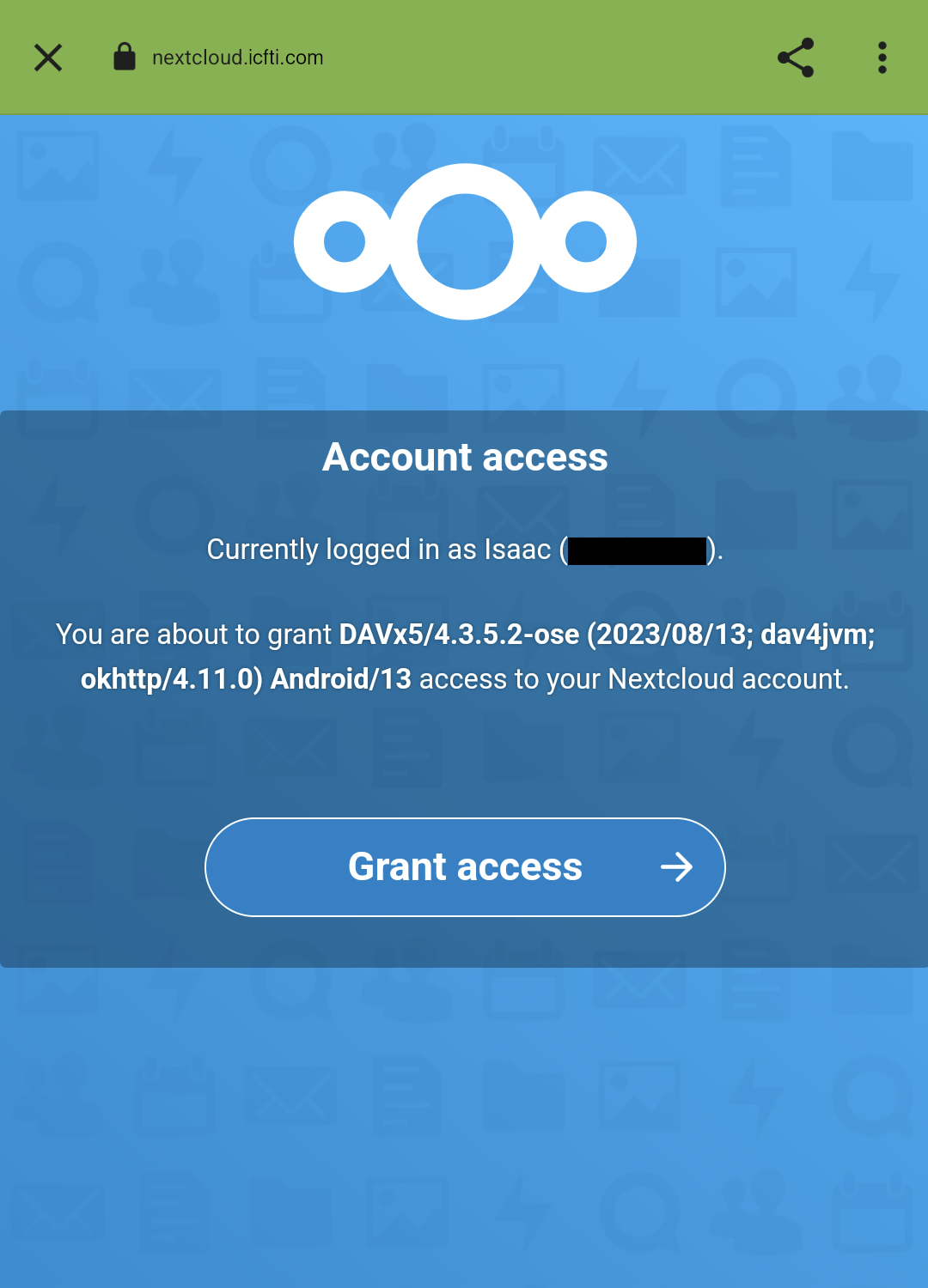 Nextcloud App - Grant DAVx5 Access