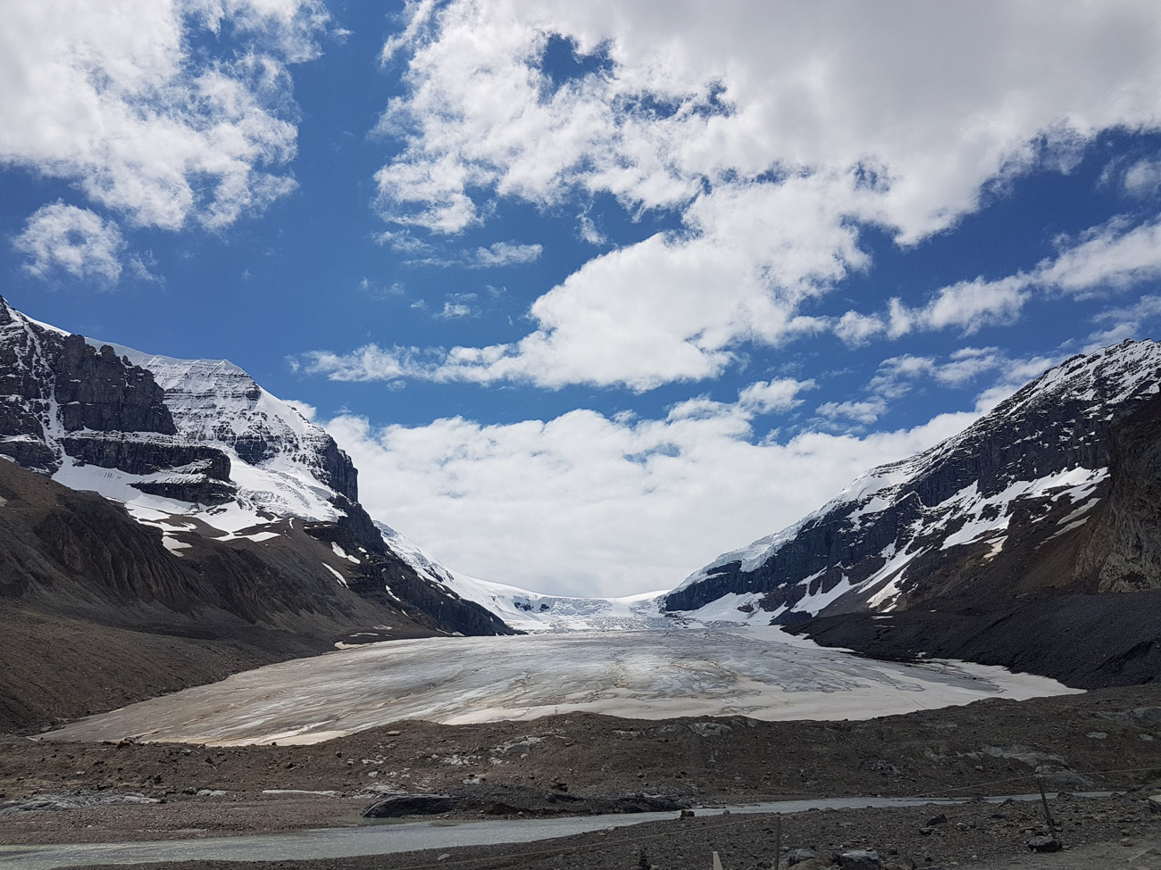 The Athabasca Glacier used to be here in 2000, where this photo was taken.