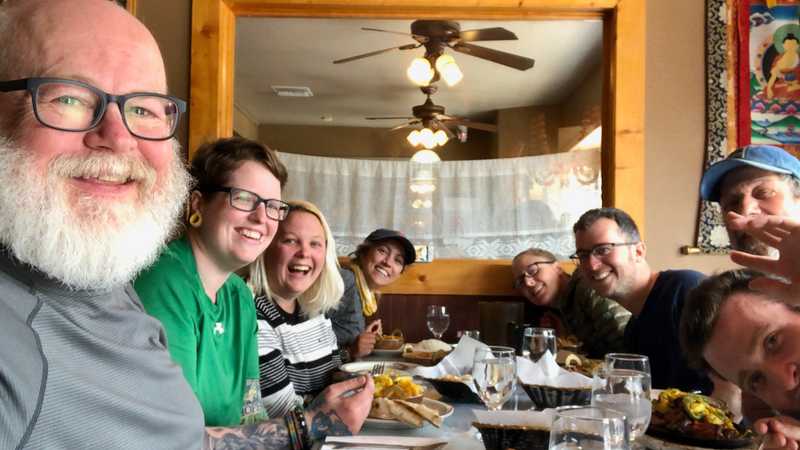 Tramily at Himalayan Restaurant in Big Bear Lake
