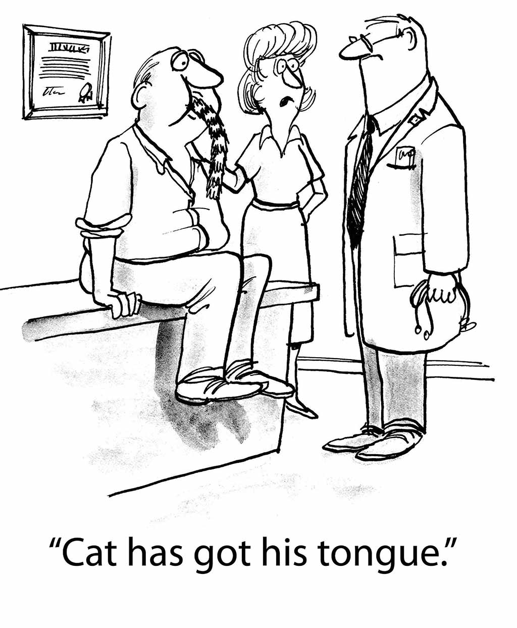 Cat got his tongue