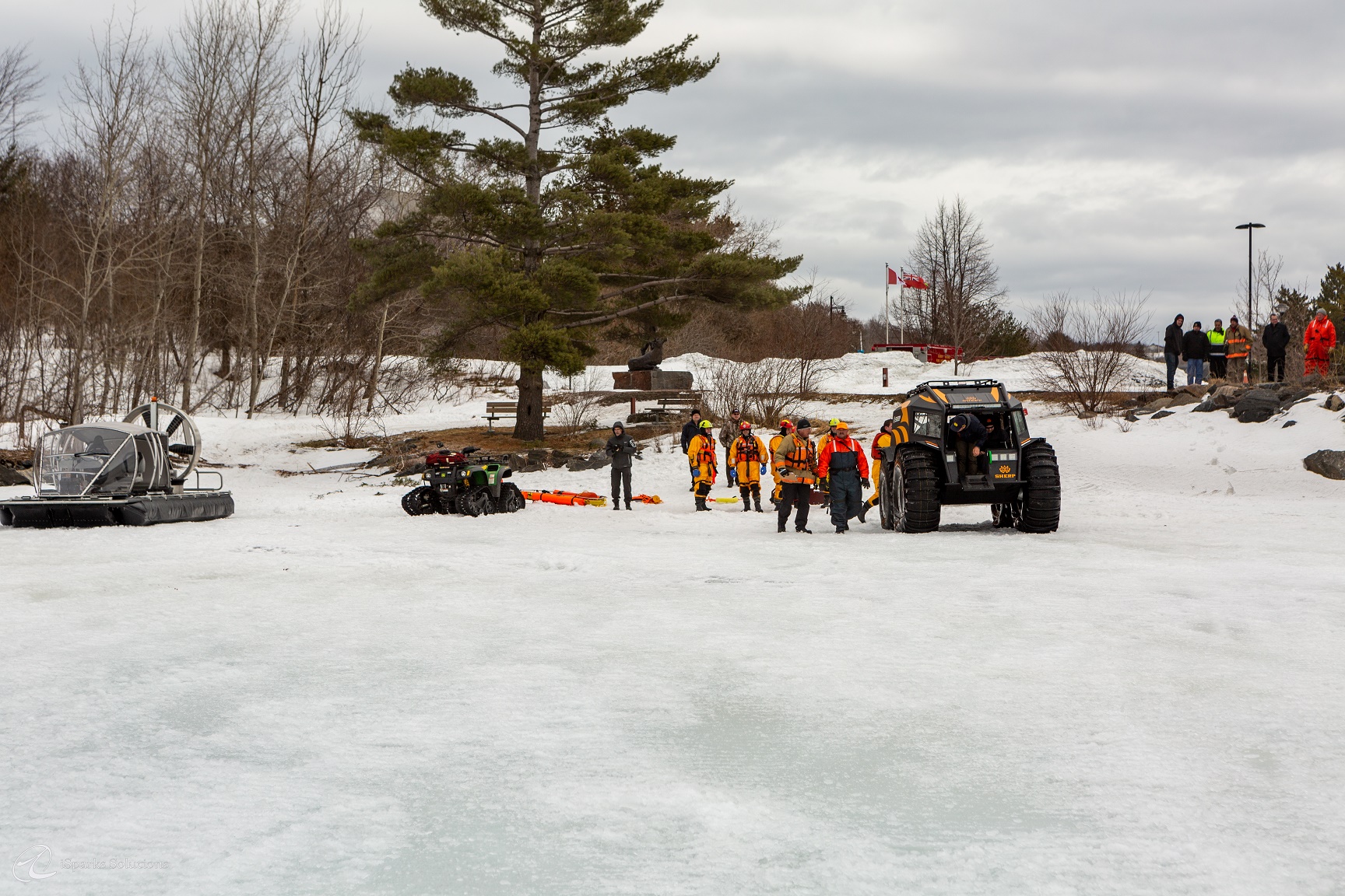 ATASD hovercraft airboat and SHERP ATV at Joint Rescue Training