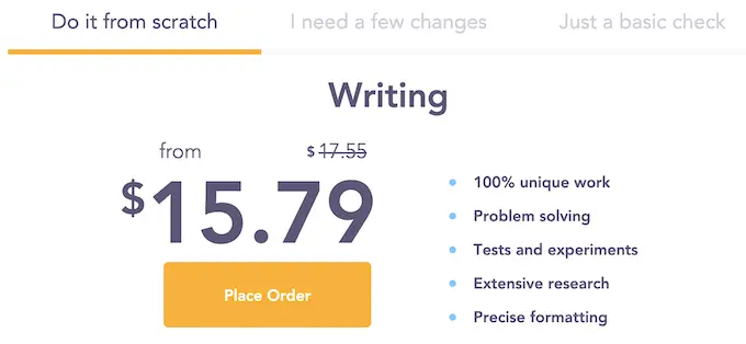 assignmentgeek.com pricing options