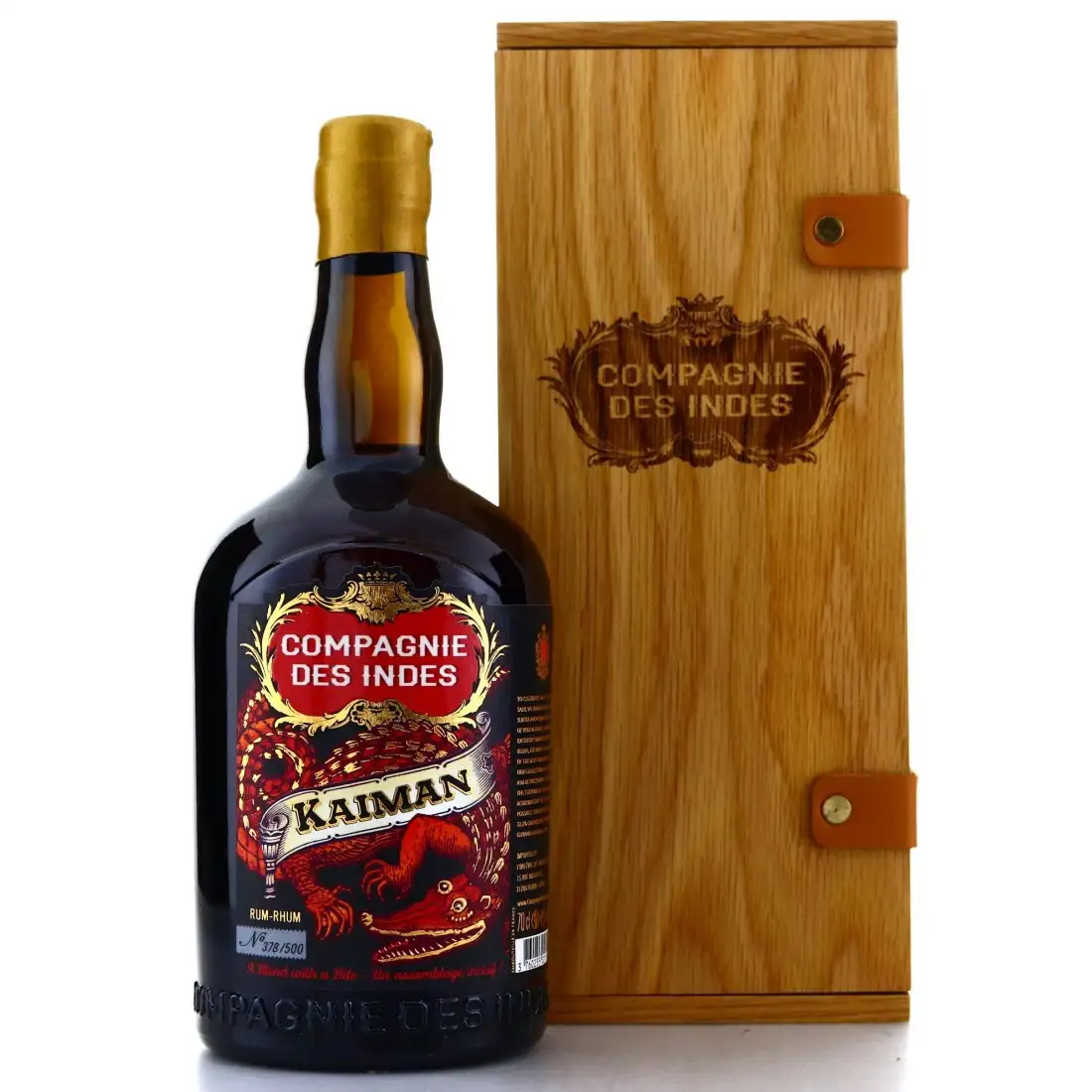 Image of the front of the bottle of the rum Kaiman