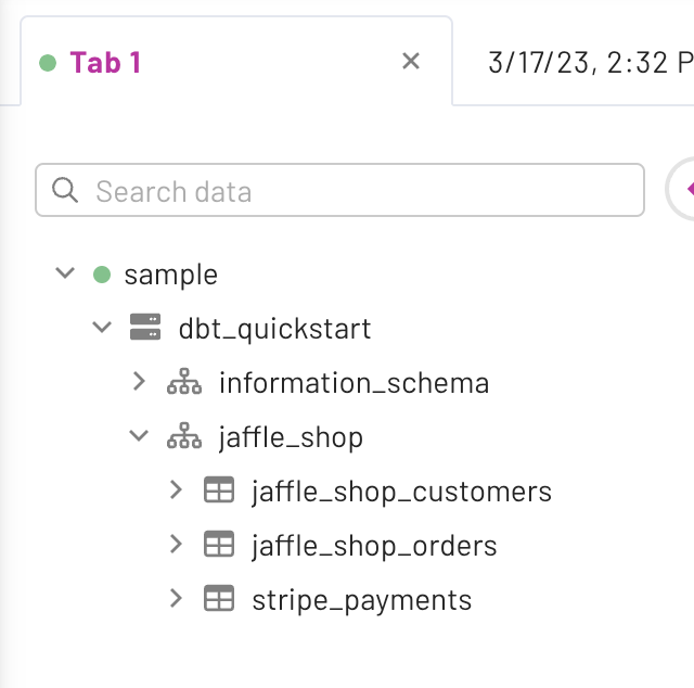 Hierarchy of data in query editor